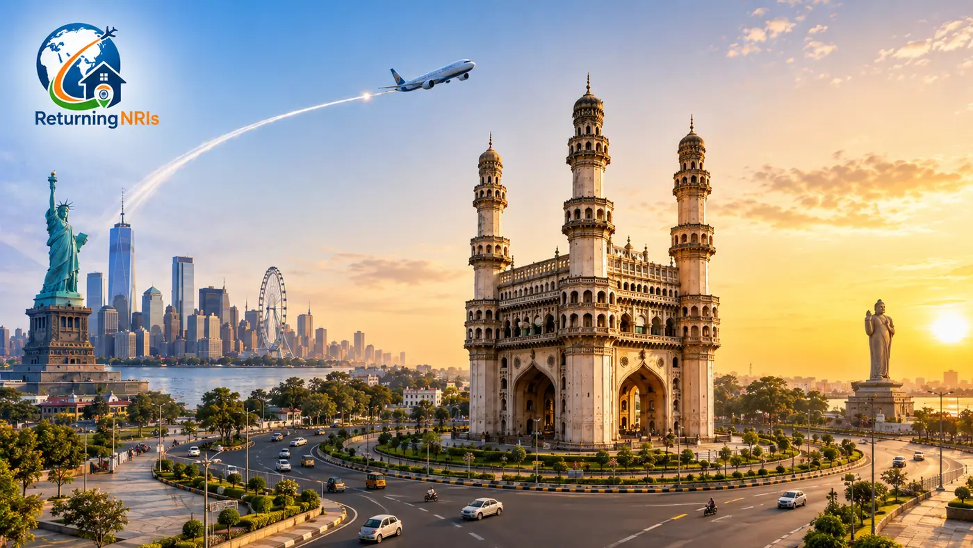 Journey from the United States to Hyderabad, India for returning NRIs